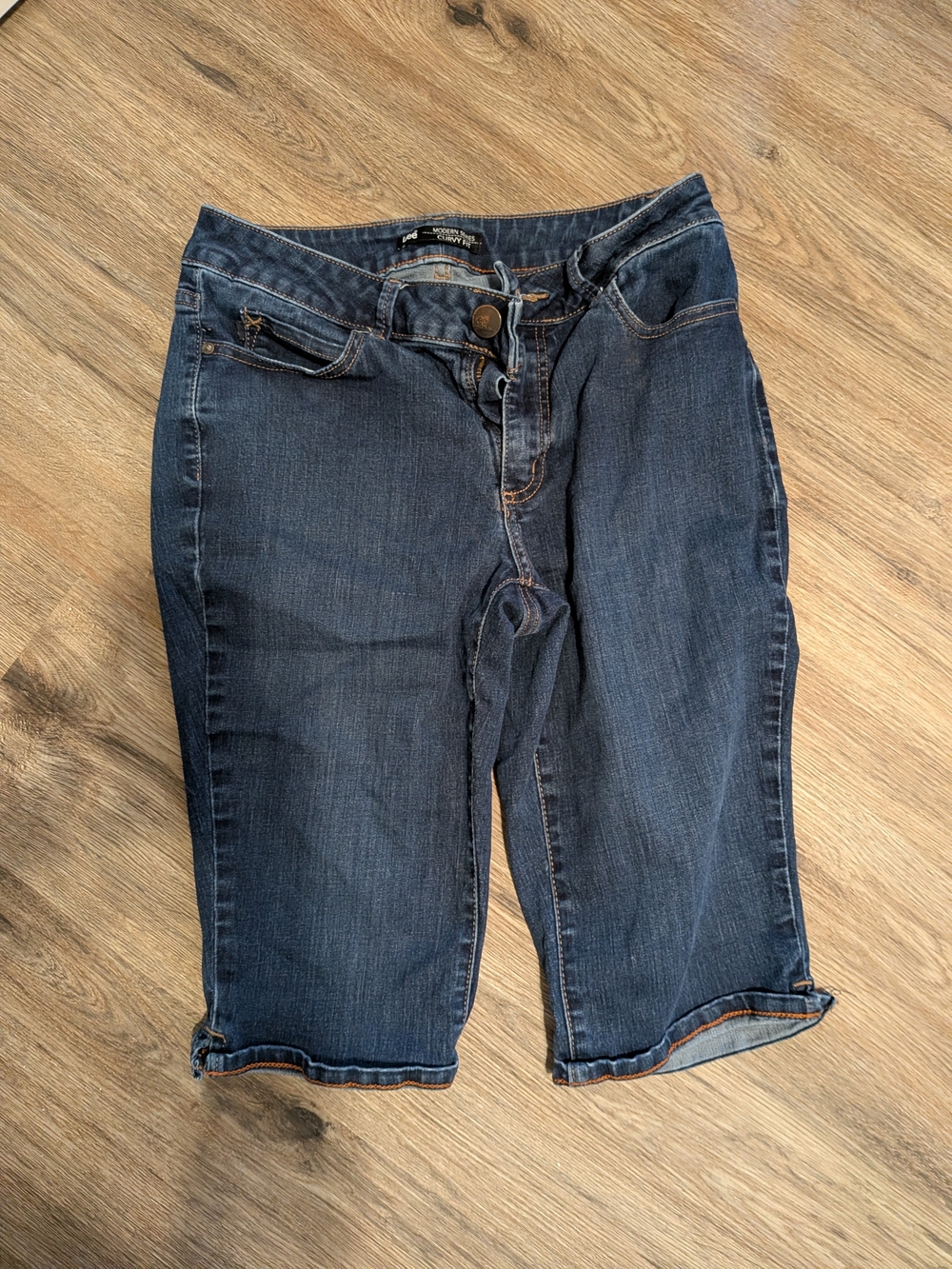 Lee Dark Blue Denim Short Capri